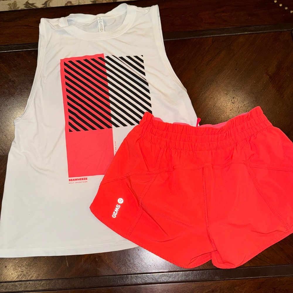 Rare find! Lululemon Seawheeze 2020 tank and Tracker shorts.
